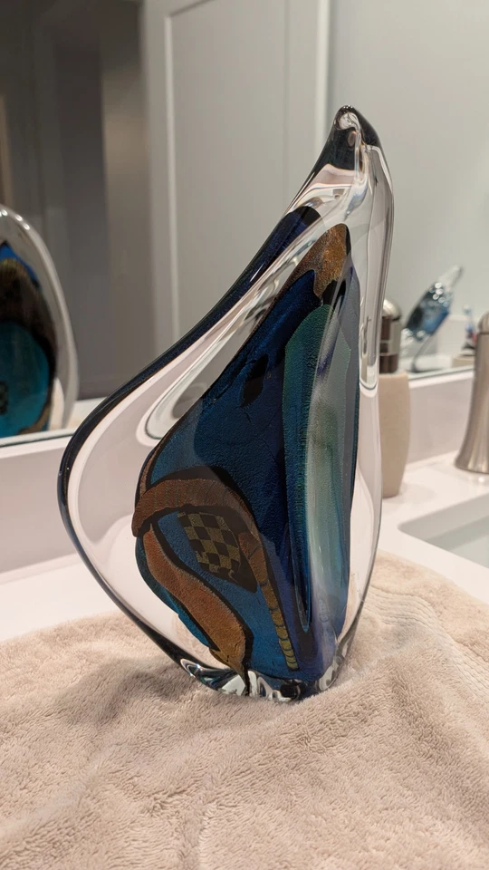 Thunderbird Katchina Firmado Arena Arte Vidrio Étnico Suroeste Estatua Decoración Foto 4 de 4