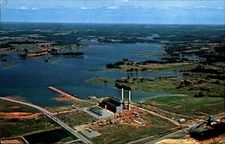 Southern Illinois Power Cooperative ~ aerial power plant & lake ~ Marion IL