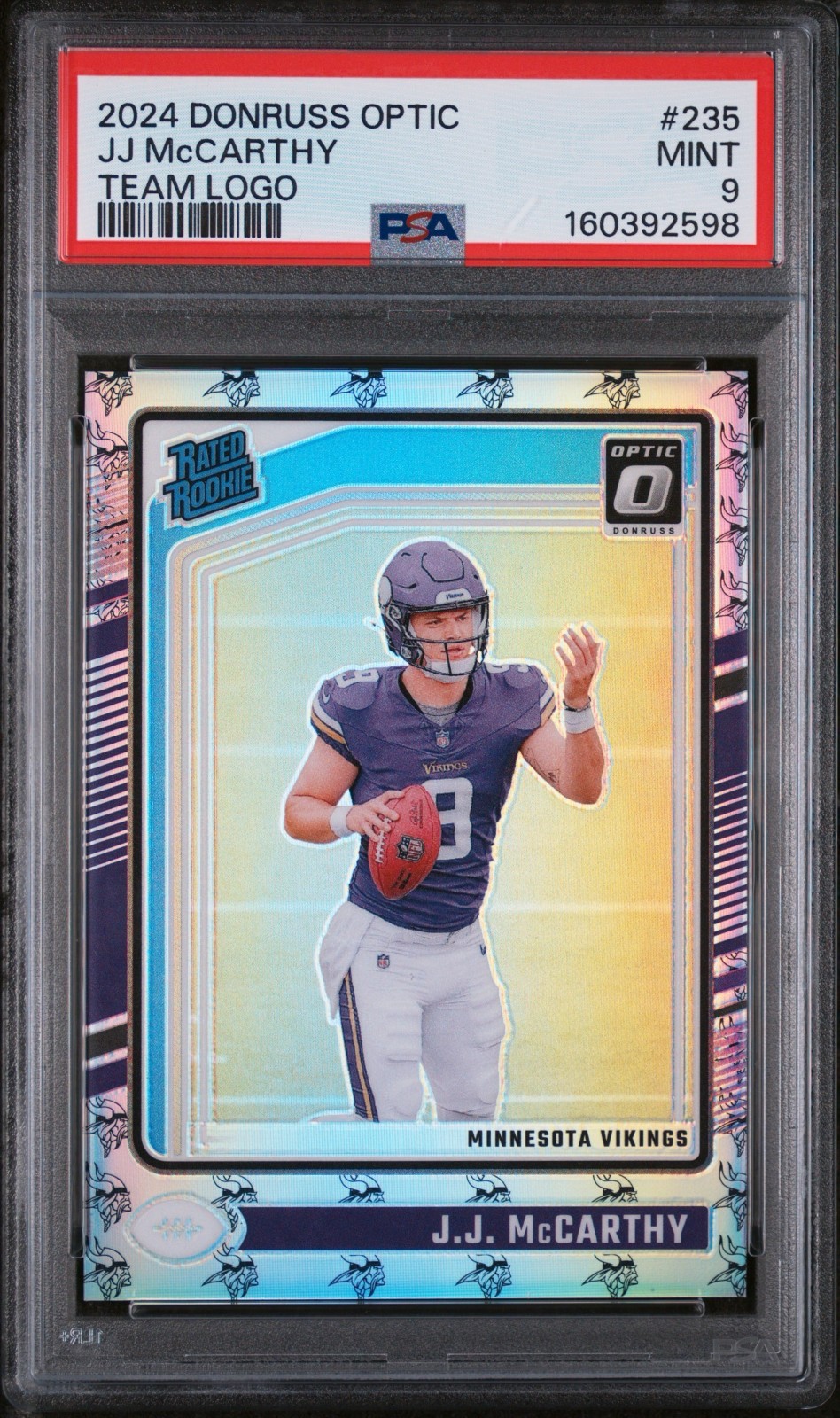 2024 OPTIC JJ MCCARTHY NFL TEAM LOGO SSP /32 PSA POP 1 CASE HIT NON AUTO 1/1? 🔥 view 1