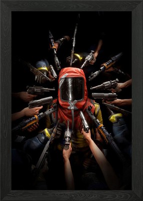 Under Siege: Rust Survivor's Peril Gerahmtes Wandbild Poster Druck Bild