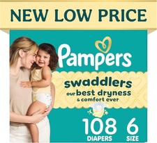 Pampers Swaddlers Soft Absorbent Diapers Size 6 108 Count 23-44 lbs