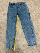Vtg 80s Jordache Basics Acid Wash Denim Jeans High Waist Bow Ankle Sz 16