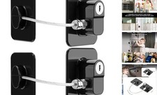 Fridge Lock, 2PCS Upgraded Refrigerator Lock for Freezer, Cabinets and Black