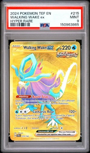2024 POKEMON TEF EN-TEMPORAL FORCES HYPER RARE #215 WALKING WAKE EX PSA 9