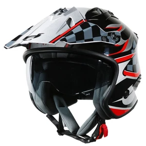Oneal Volt V25 Open-Face Motorcycle Helmet Race Black Red Grey