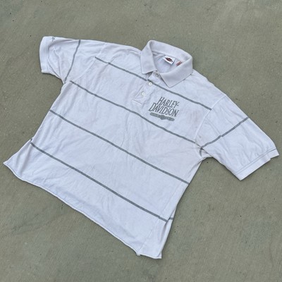 Harley Davidson Polo Shirt Striped Mens XL Bergen County VTG Y2K