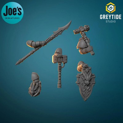 5 x Heroic arm poses - Anvil Wardens - Greytide Studio