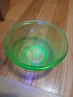 Uranium Glass Green Vintage Anchor Hocking 7" Mixing Bowl UV GLOWING