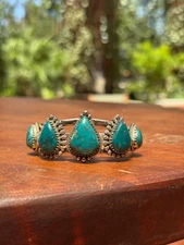Turquoise Cuff Bracelet | Kingman | 925 Sterling Silver A572