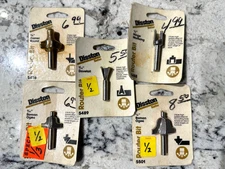 DISSTON Router Bit Lot of 5 NOS Roman Ogee Dovetail Corner Round Mortis USA