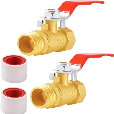 Hochwertiger 1/2 Zoll Kugelhahn aus Messing   2er Set mit 180-Grad Bedienelement