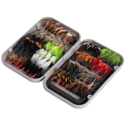 64-Piece Fly Fishing Assorted Flies Kit