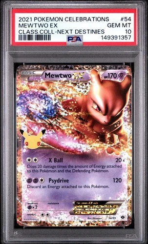 2021 POKEMON CELEBRATIONS CLASSIC COLLECTION #54 MEWTWO EX PSA 10