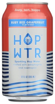HOP WTR Sparkling Hop Water, Ruby Red Grapefruit 12 12 Fl Oz (Pack of 12) 