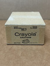 Vintage Binney Smith Crayola Crayons Box No. 3332 Red Open Box - 35 Crayons
