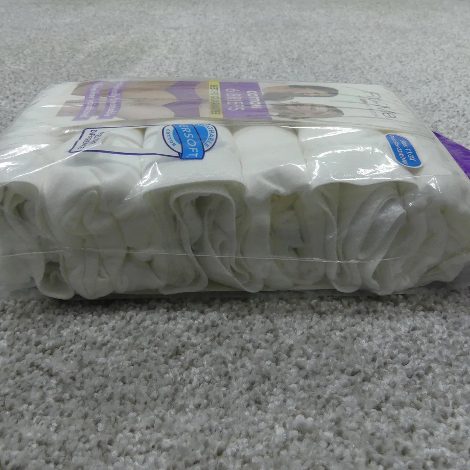 Roupa íntima feminina Fruit Of The Loom 11 3X cuecas brancas serve para mim algodão 6 pares - Imagem 4 de 4