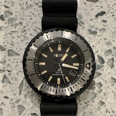 Seiko Prospex Solar Diver's 200m Solar Quartz Black Rubber Band Analog Watch