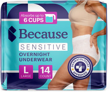 Because Adult Incontinence Underwear for Sensitive Skin - Women - Premium Overni