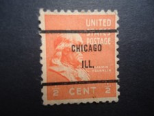 timbre us postage 1/2 cent -Franklin -orange pré oblitéré Chicago ILL -neuf