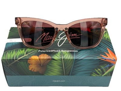 Maui Jim HIWAHIWA Cat R689-09 Shiny Transparent Antique Pink / Maui Rose Lens