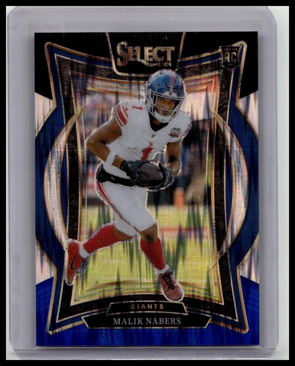 2024 Panini Select #29 Malik Nabers Black & Blue Prizm Shock