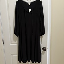 New With Tags EST. 1946 Dress Womens Plus 18/20 Smocked Black V Neck jersey New