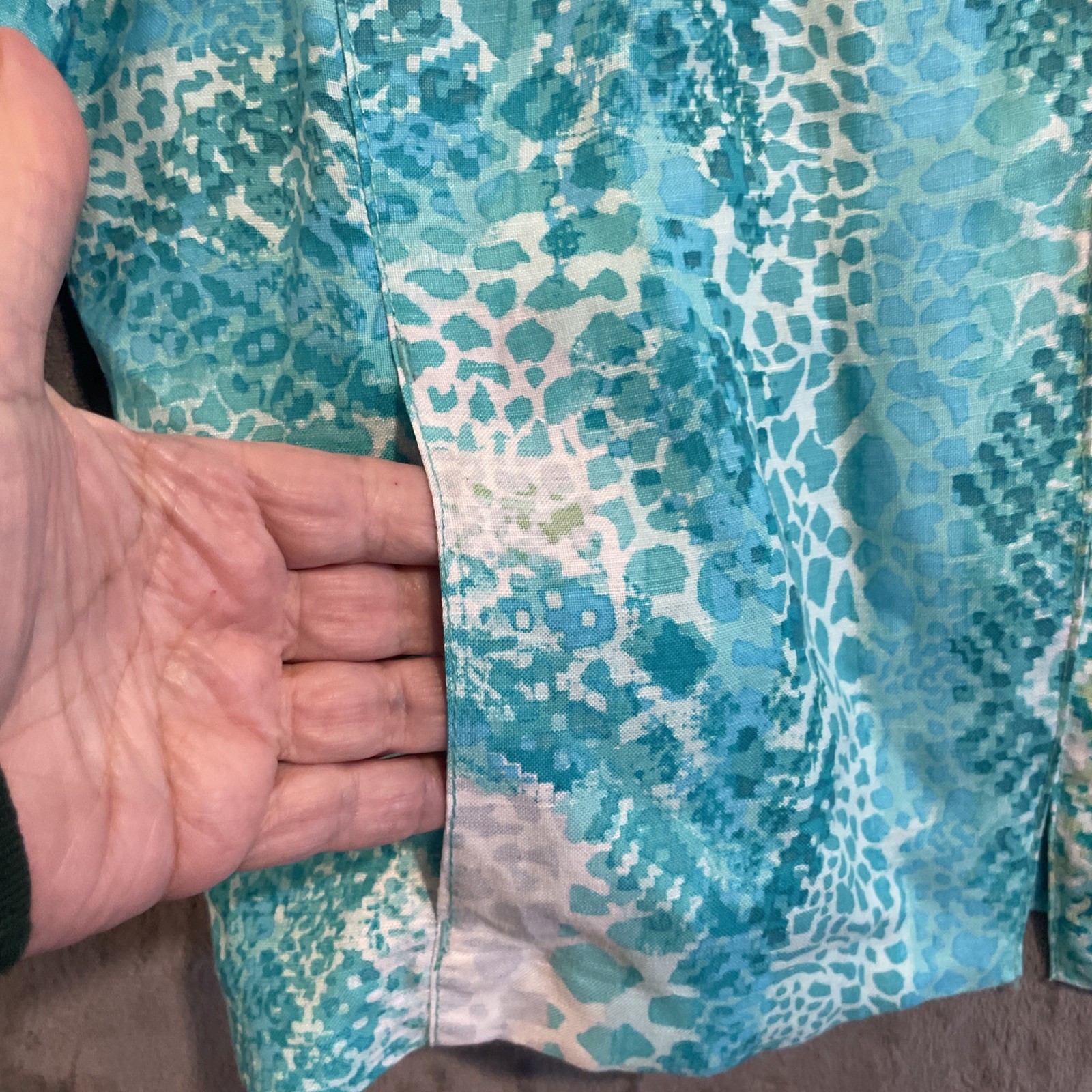 Ruby Rd Jacket 14 Lightweight Linen Blue Snake Pr… - image 3