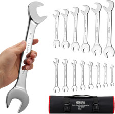 14-piece Angle Head Open End Wrench Set With Roll-up Pouch Sae 38 716 1 14-piece Angle Head Open End Wrench Set With Roll-up Pouch Sae 38 716 1