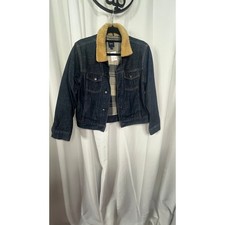Gap Kids Denim Jacket with Sherpa Lined Collar XXL