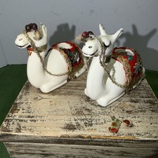 Vintage 1960 Holt Howard Christmas CAMEL Świeczniki Zestaw 2 szt. Niektóre uszkodzenia.