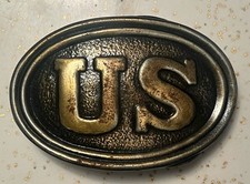 Vintage US Belt Buckle Brass Civil War Style Replica