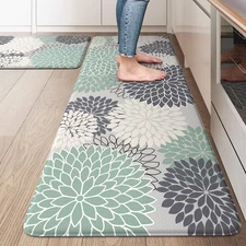 KIMODE Cushioned Anti Fatigue Rugs Sets of 2, Ergonomic Standing Kitchen Mat ...