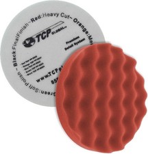 8 Red Waffle Foam Buffing Pad Extra Coarse Cu...