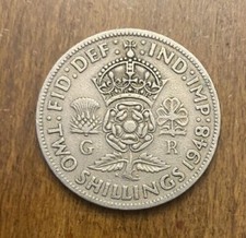 2 Nice VF Coin 1948 Great Britain  2 Two Shillings and bonus coins always added.