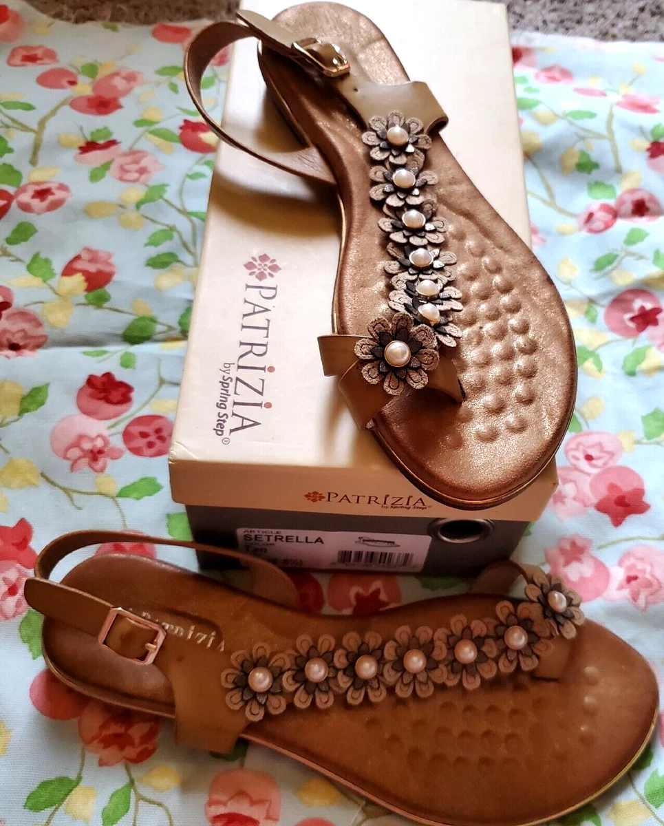 NIB Womens Patrizia by Spring Step Setrella Tan Sandals Sz 8.5 US