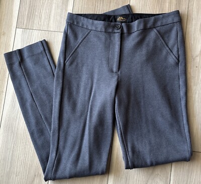 LL Bean Signature Ponte Pants Size 2 Grey Stretch Heavy Dress/work Pant