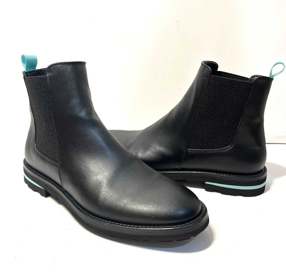 NAK NO ANIMAL KILLED Black Vegan Block Heel Chelsea Pull On