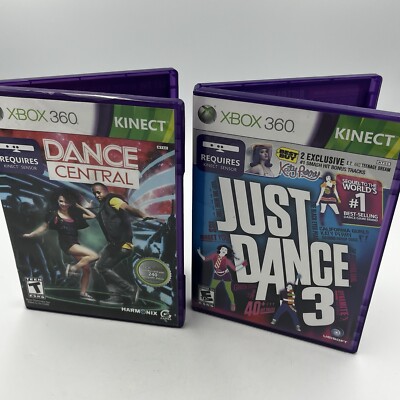 Dance Central And Just Dance 3 Set Of 2 Xbox 360 Kinect Games COMPLETE CIB