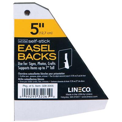 Lineco Staffelei Rückseite selbstklebend 5'' (12,7 cm) weiß (5er Pack)