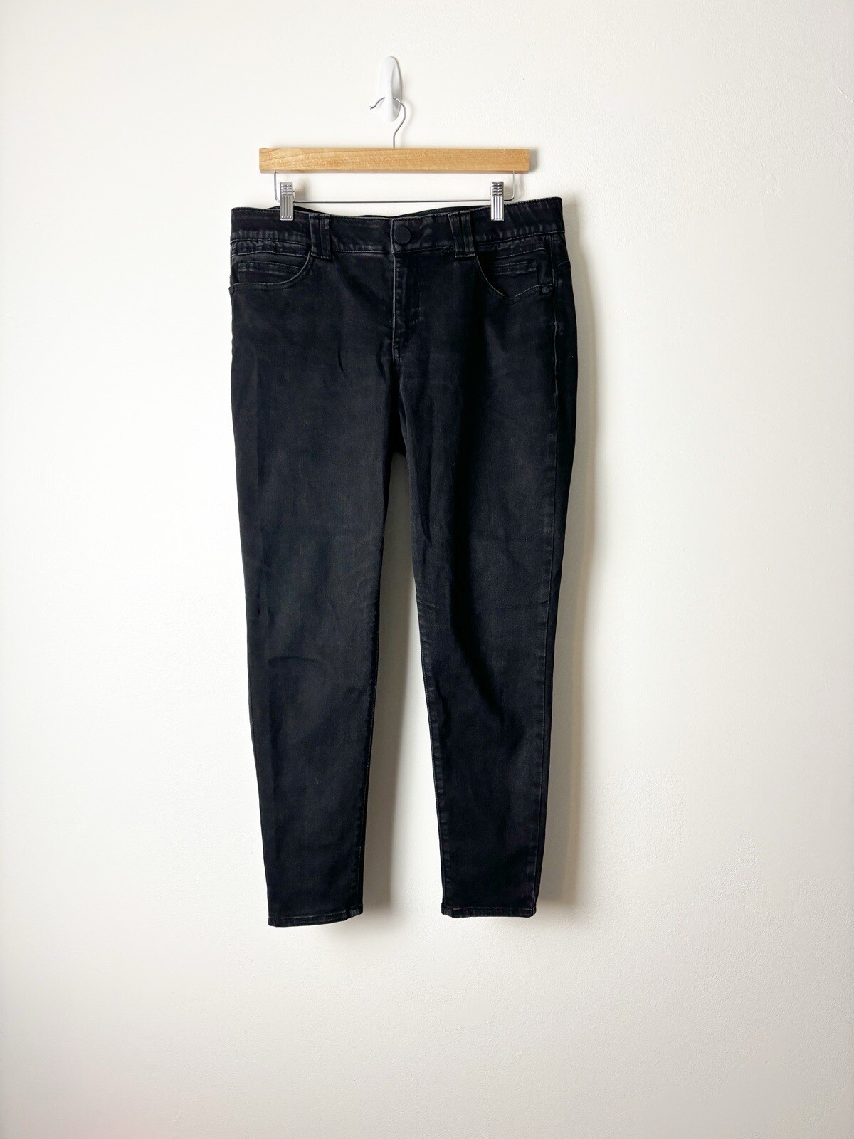 ДЕМОКРАТИЯ • Женские Ab технологии черный эластичной пояс узкие джинсы Sz 14