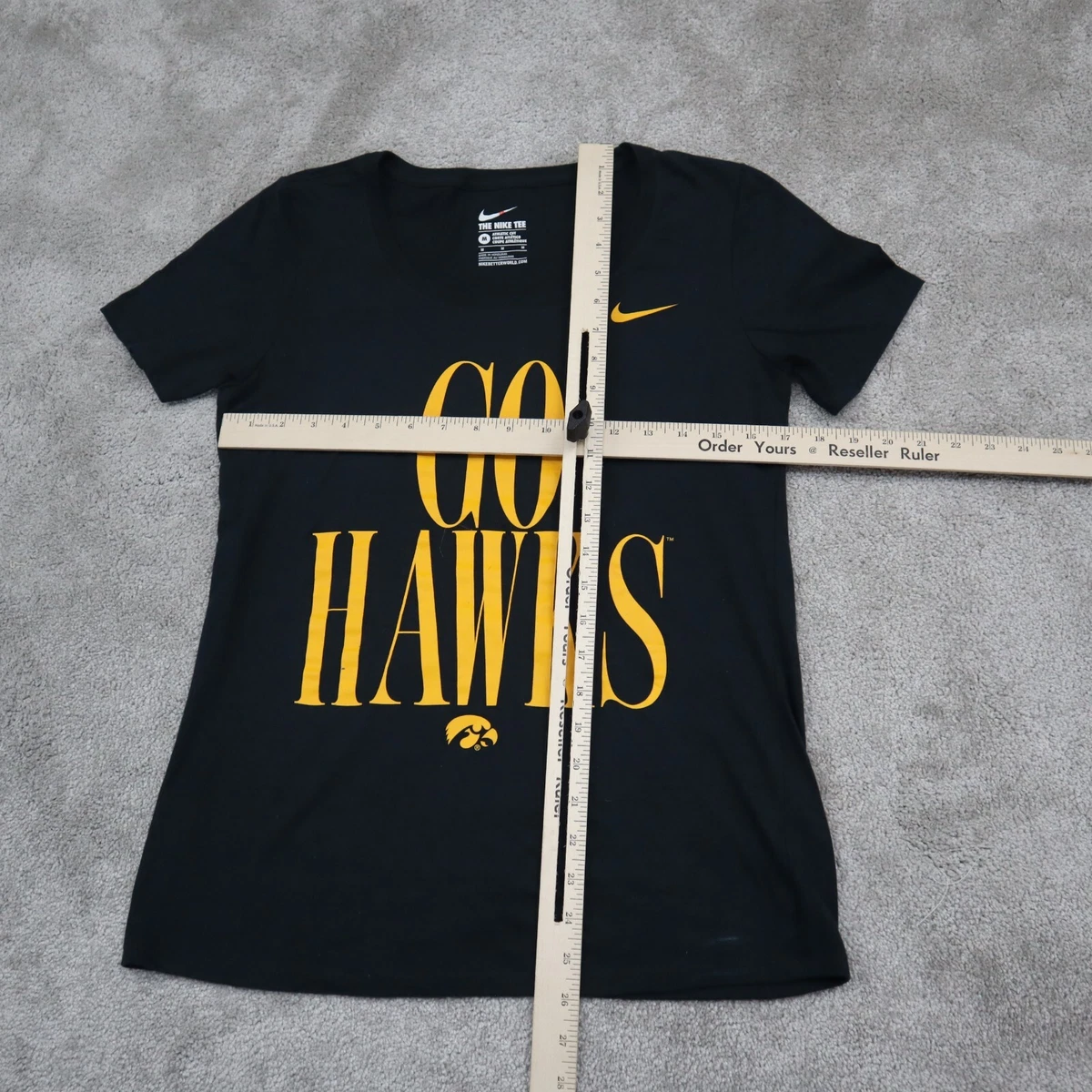 The Nike Tee GO HAWKS Womens T Shirt Short Sleeve Round Neck Black Size Medium