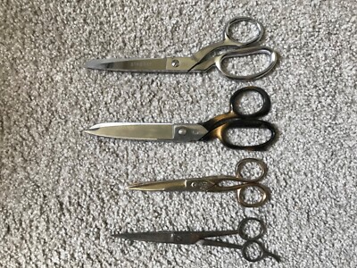 Lot Of 4 Pairs of Vtg. Professional Scissors: Gingher, Robuso, Richards, Erusta