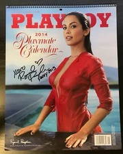 Autographed 11x14 2014 Playboy Calendar, Raquel Pomplun Cover