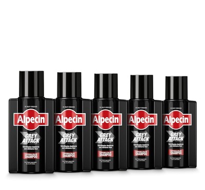 Alpecin Grey Attack Caffeine & Colour Shampoo - 5 x 75 ml - Gradual Hair Darkeni