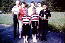 MAR 1965 Family Photo Men Women Kids Kodachrome Slide AC-E