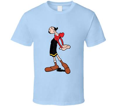 Olive Oyl Popeye Retro Cartoon Character Worn Look Gift Unisex Clothing S-4XL