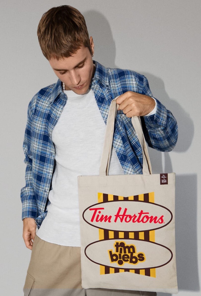 Justin Bieber ジャスティンビーバー トートバッグ レア Tim Hortons JUSTIN BIEBER ~ Tim Biebs TOTE BAG ~ Limited