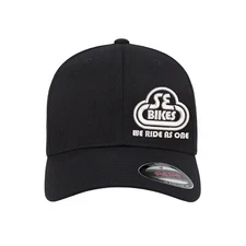 SE Bikes Logo Embroidered Flexfit Hat Flat and Curved