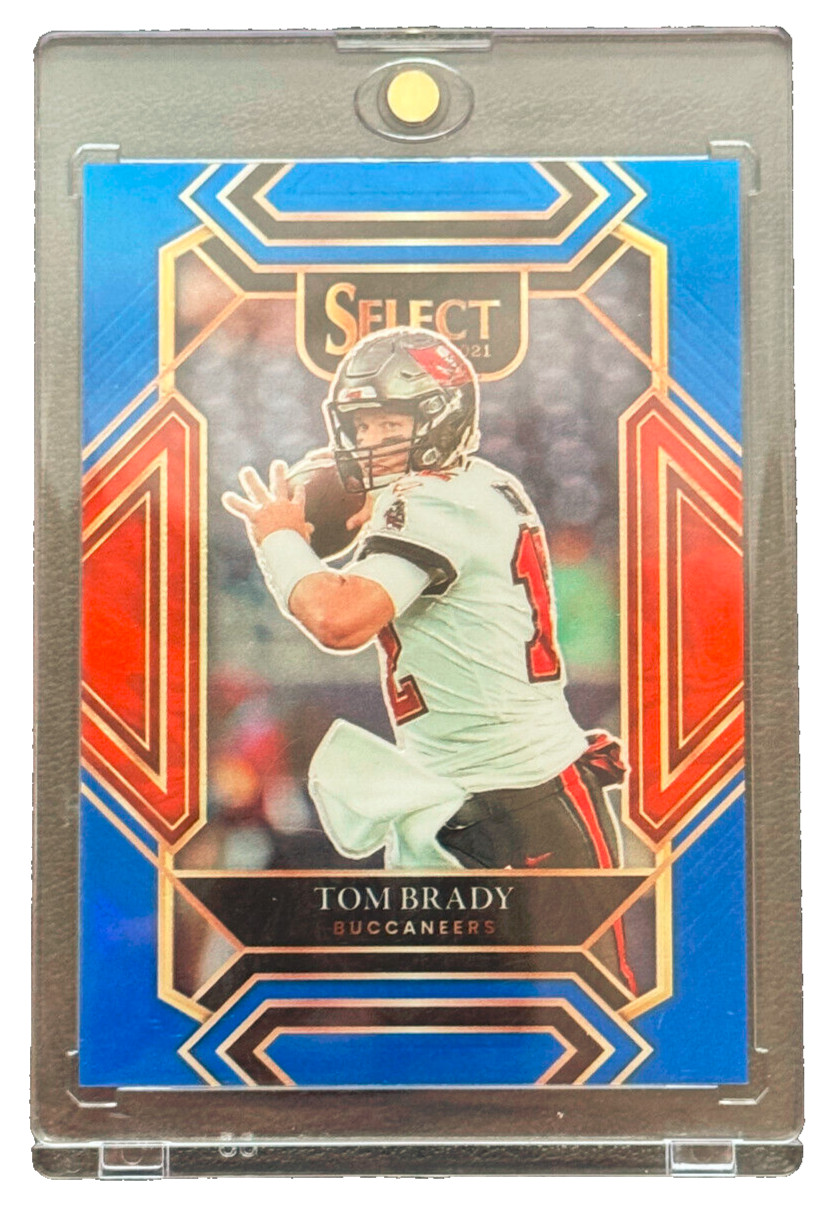 TOM BRADY /99 - 2021 Panini Select - Club Level Blue Prizm #201