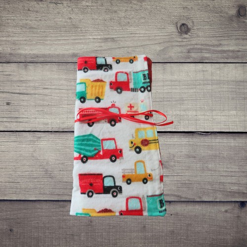 Flannel Burp Cloth Reversible With Trucks, Set of 3 - Picture 2 of 5